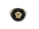 Bague Greek Design cristalliser noir   en or  10k - orquebec