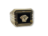 Bague greek design onxy noir en or 10k - orquebec