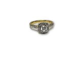 Bague Halo 0.75ct de diamants en or jaune 14k ( DISPONIBLE EN JANVIER 2019) - orquebec