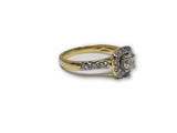 Bague Halo 0.75ct de diamants en or jaune 14k ( DISPONIBLE EN JANVIER 2019) - orquebec