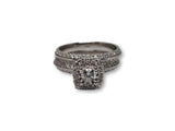 Bague Halo 1.00ct Point de diamants en or blanc 14k