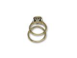 Bague Halo 14k en or jaune 1.15ct de diamants  + Semi-eterniter en or jaune 14k - orquebec