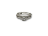 Bague Khloe 0.25ct de diamants + semi éternité 0.10ct de dimants en or blanc 10k - orquebec