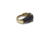 Bague Panth??re Crystal noir en or 10K - orquebec