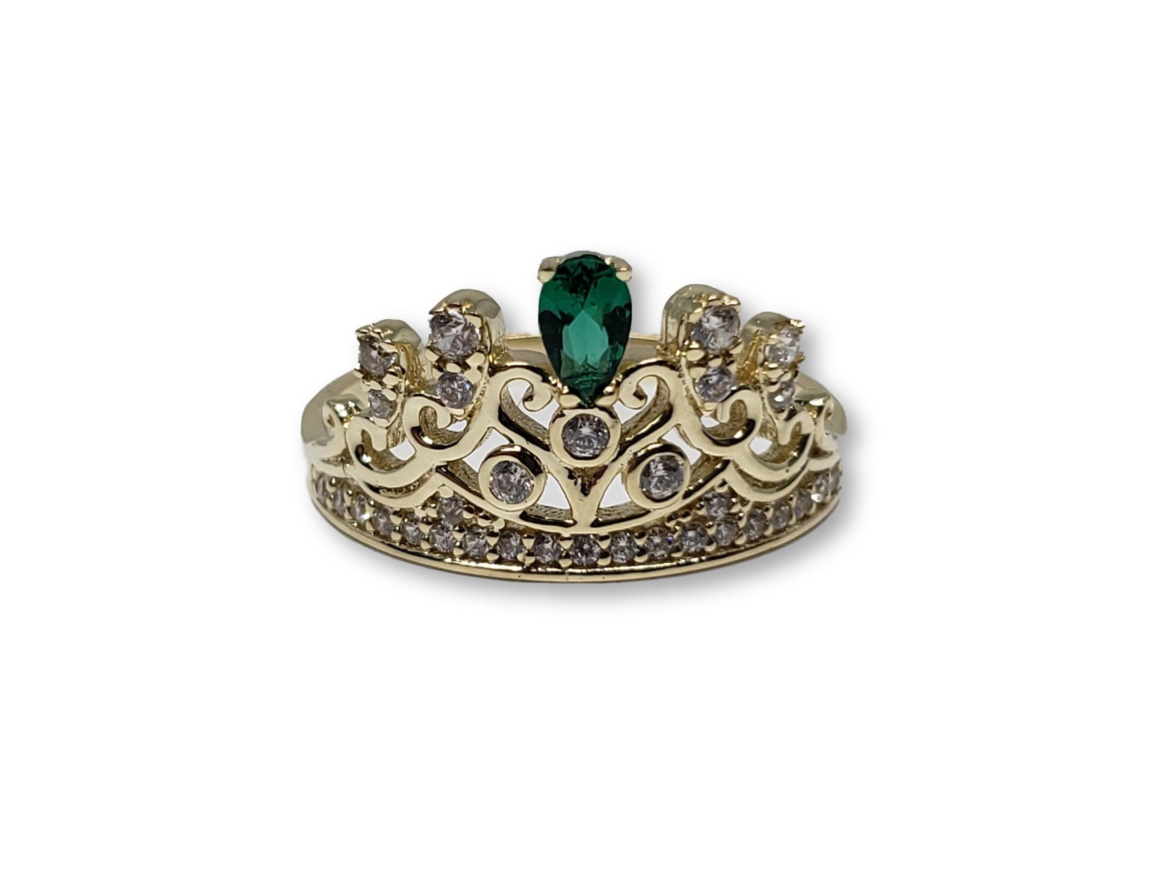 Bague princess en or 10k ?©meraude vert - orquebec