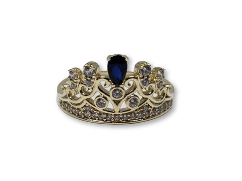 Bague princess en or 10k Saphire bleu - orquebec