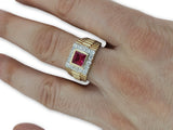 Bague Ruby Rouge en or 10k Style rolly - orquebec