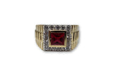 Bague Ruby Rouge en or 10k Style rolly - orquebec