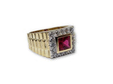 Bague Ruby Rouge en or 10k Style rolly - orquebec