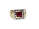 Bague Ruby Rouge en or 10k Style rolly - orquebec