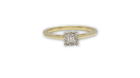 Bague Solitaire 0.14ct de diamants en or jaune 10K - orquebec