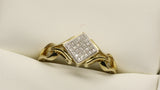 Bague Triangulaire 0.08 diamants en or 10k DRG-042 - orquebec