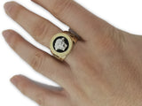 Bague versace en or 10k onyx noir - orquebec