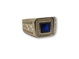 bague versace en or jaune pierre bleu - orquebec