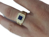 bague versace en or jaune pierre bleu - orquebec