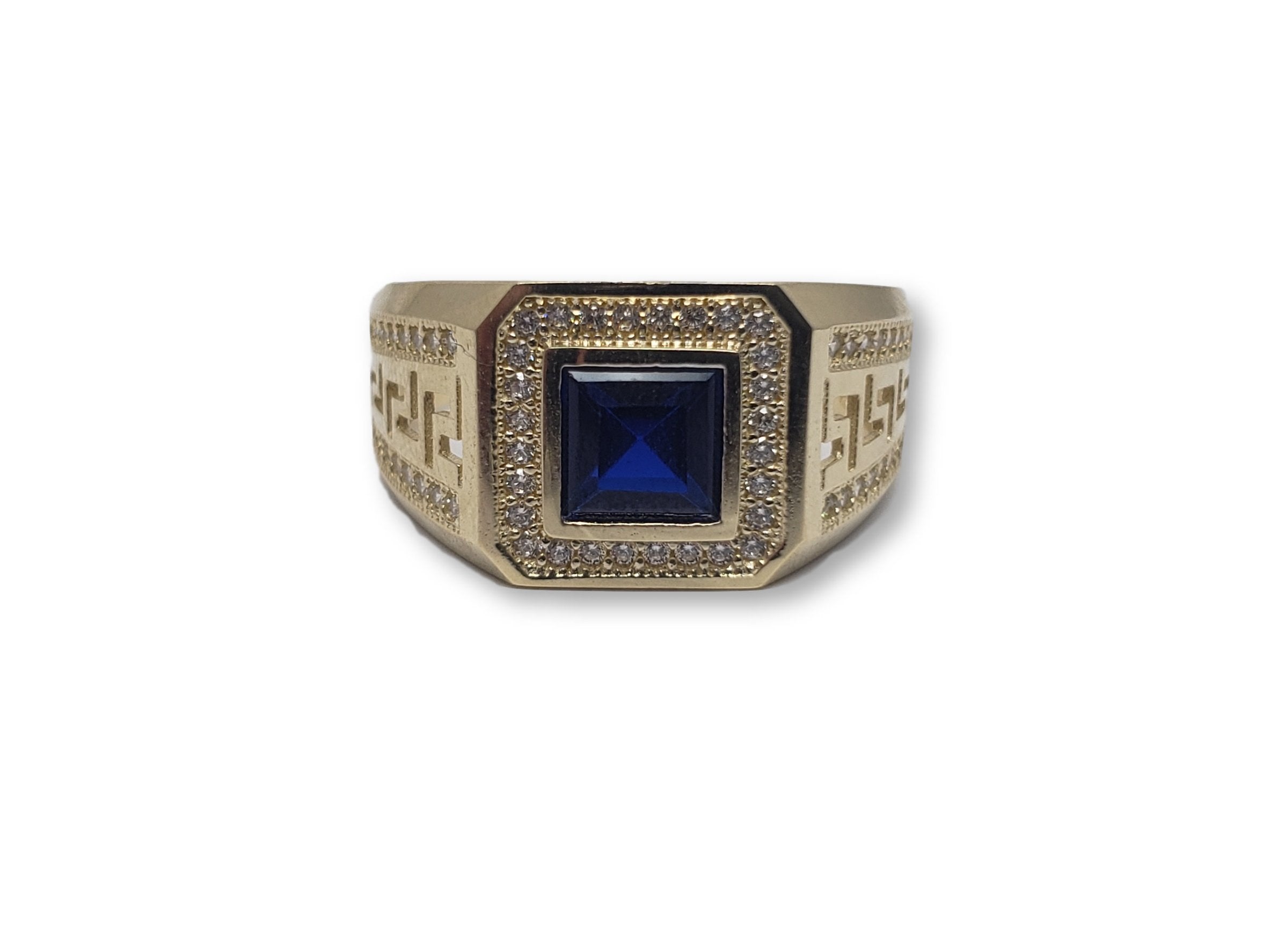 bague versace en or jaune pierre bleu - orquebec