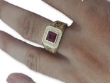 bague versace en or jaune Ruby rouge - orquebec