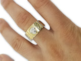 Bague Versace Rectangulaire en or jaune 10 karat MRG-053 - orquebec