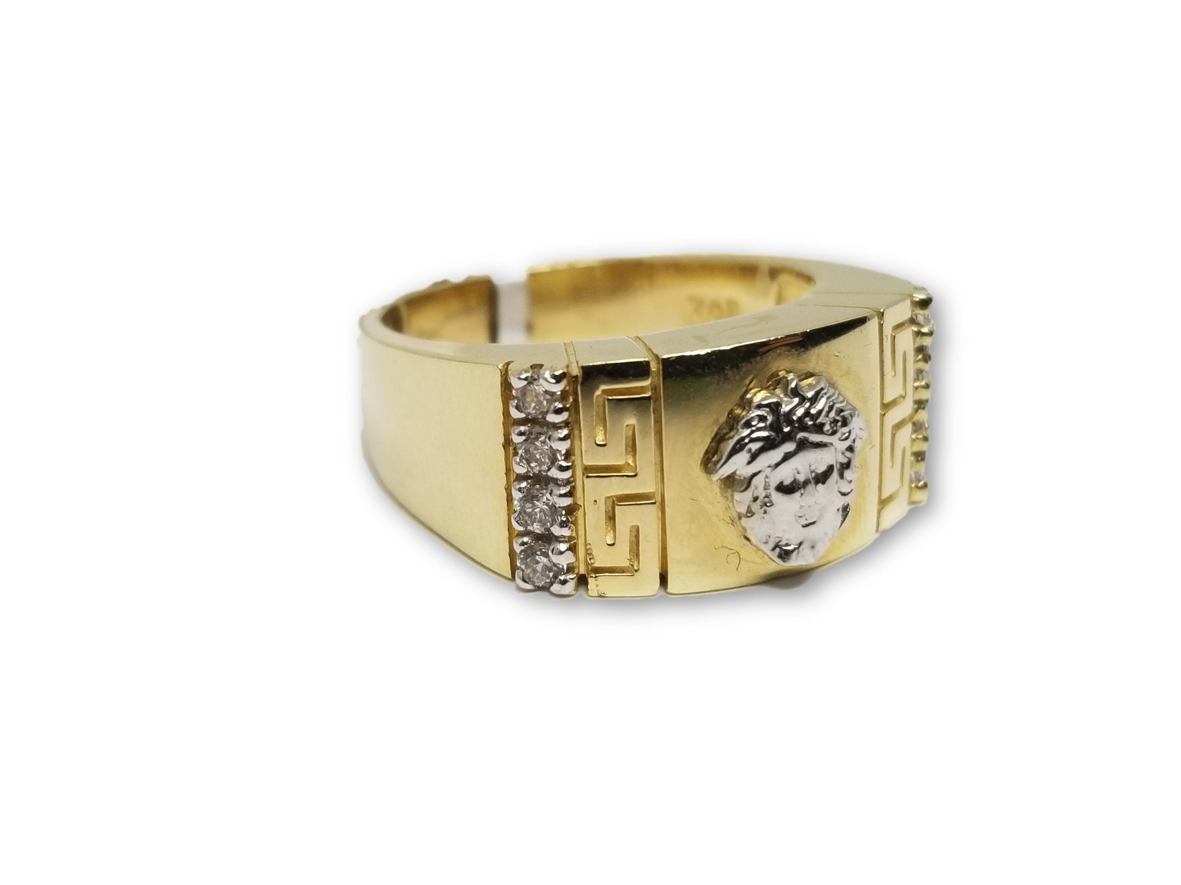 Bague Versace Rectangulaire en or jaune 10 karat MRG-053 - orquebec