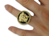 Bague Versace Solid en or 14k avec onyx MRG-033 - orquebec