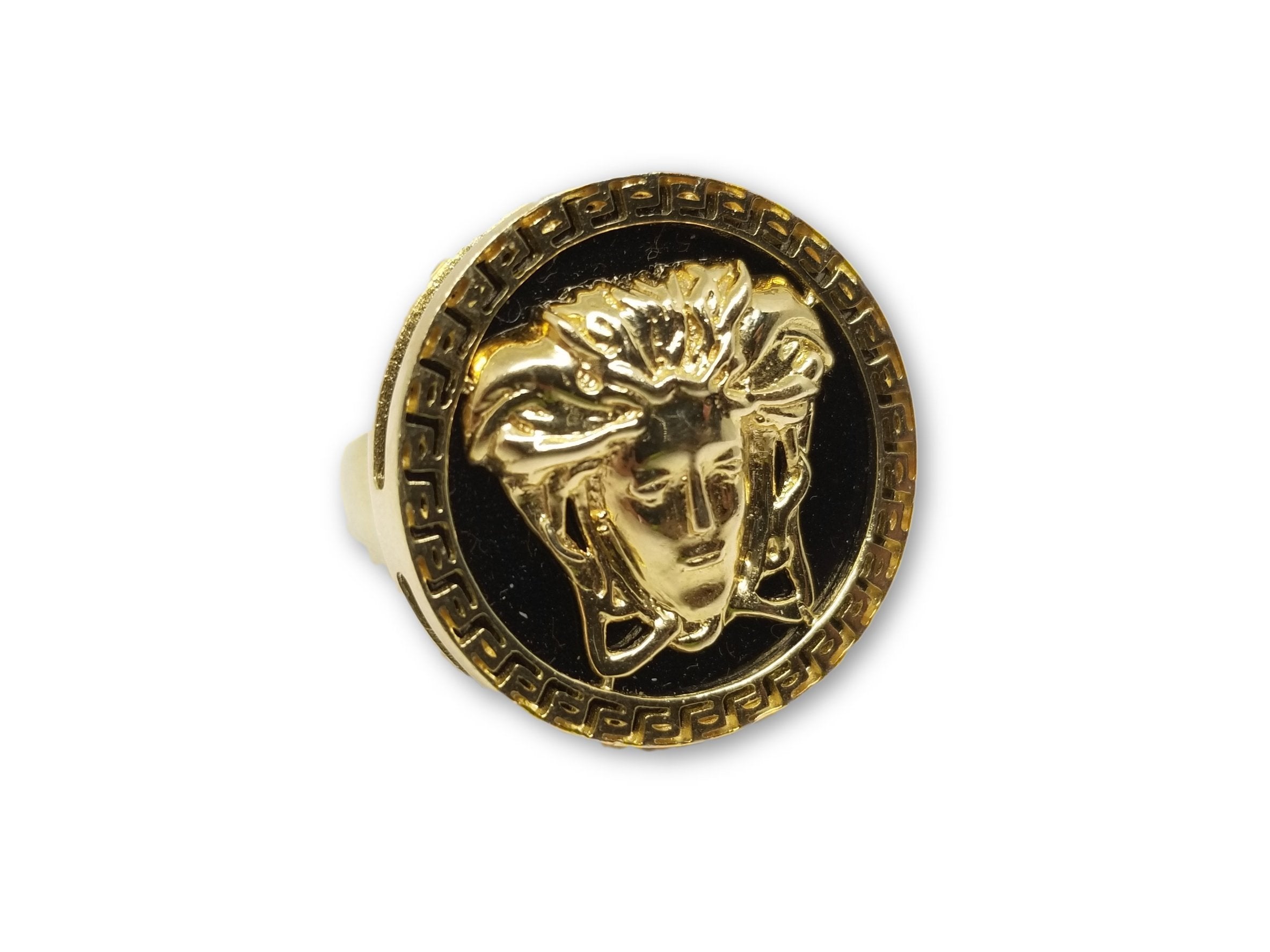 Bague Versace Solid en or 14k avec onyx MRG-033 - orquebec