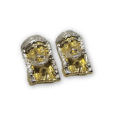 Boucle d'oreille jesus en or 10k 2  tons - orquebec
