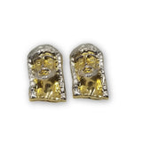 Boucle d'oreille jesus en or 10k 2  tons - orquebec