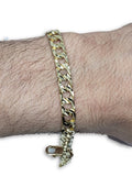 Bracelet 7mm en or jaune 10k Coupe diamond cut - orquebec