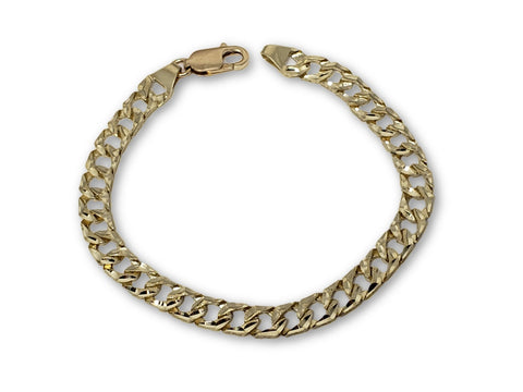 Bracelet 7mm en or jaune 10k Coupe diamond cut - orquebec