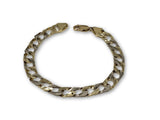 Bracelet 8mm 2 tons or jaune et or blanc 10k coupe diamond cut - orquebec