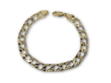 Bracelet 8mm 2 tons or jaune et or blanc 10k coupe diamond cut - orquebec