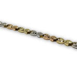 Bracelet balle 3 couleur jaune rose blanc 10K Coupe Diamond Cut - orquebec