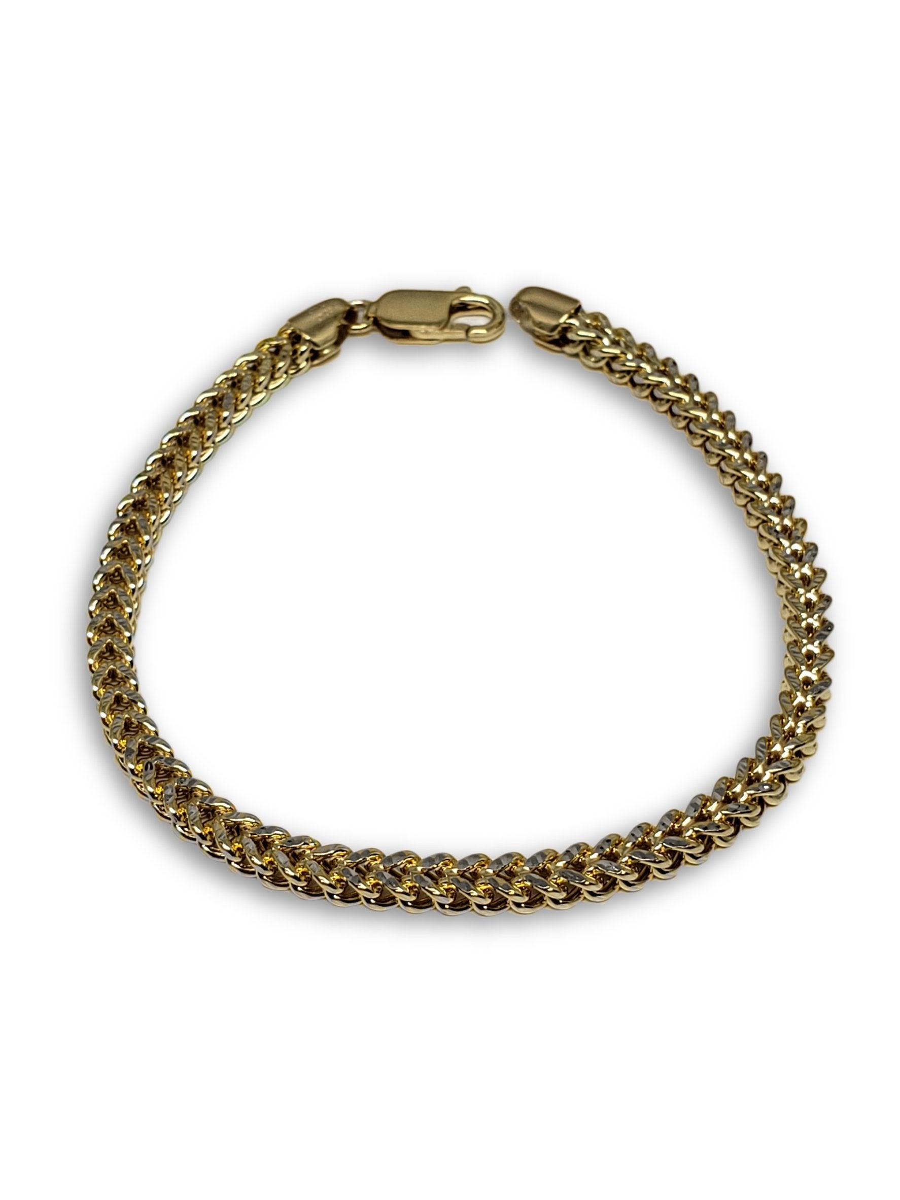 Bracelet Franco 4mm Coupe Diamond Cut en or 10K - orquebec