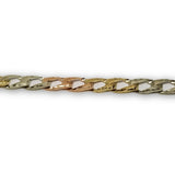 Bracelet gourmette 3 tons en or 10K Diamond Cut - orquebec