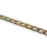 Bracelet gourmette 3 tons en or 10K Diamond Cut - orquebec