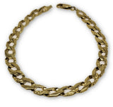 Bracelet hexagonale style nugget et polie en or 10k 7mm - orquebec