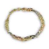 Bracelet infini Twister en or jaune rose et blanc 10K - orquebec