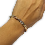 Bracelet infini Twister en or jaune rose et blanc 10K - orquebec