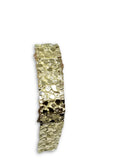 Bracelet Nugget Scare face en or 10k 18mm Coupe Diamond Cut - orquebec