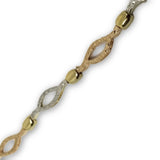 Bracelet Ovale jaune rose et blanc en or 10K - orquebec