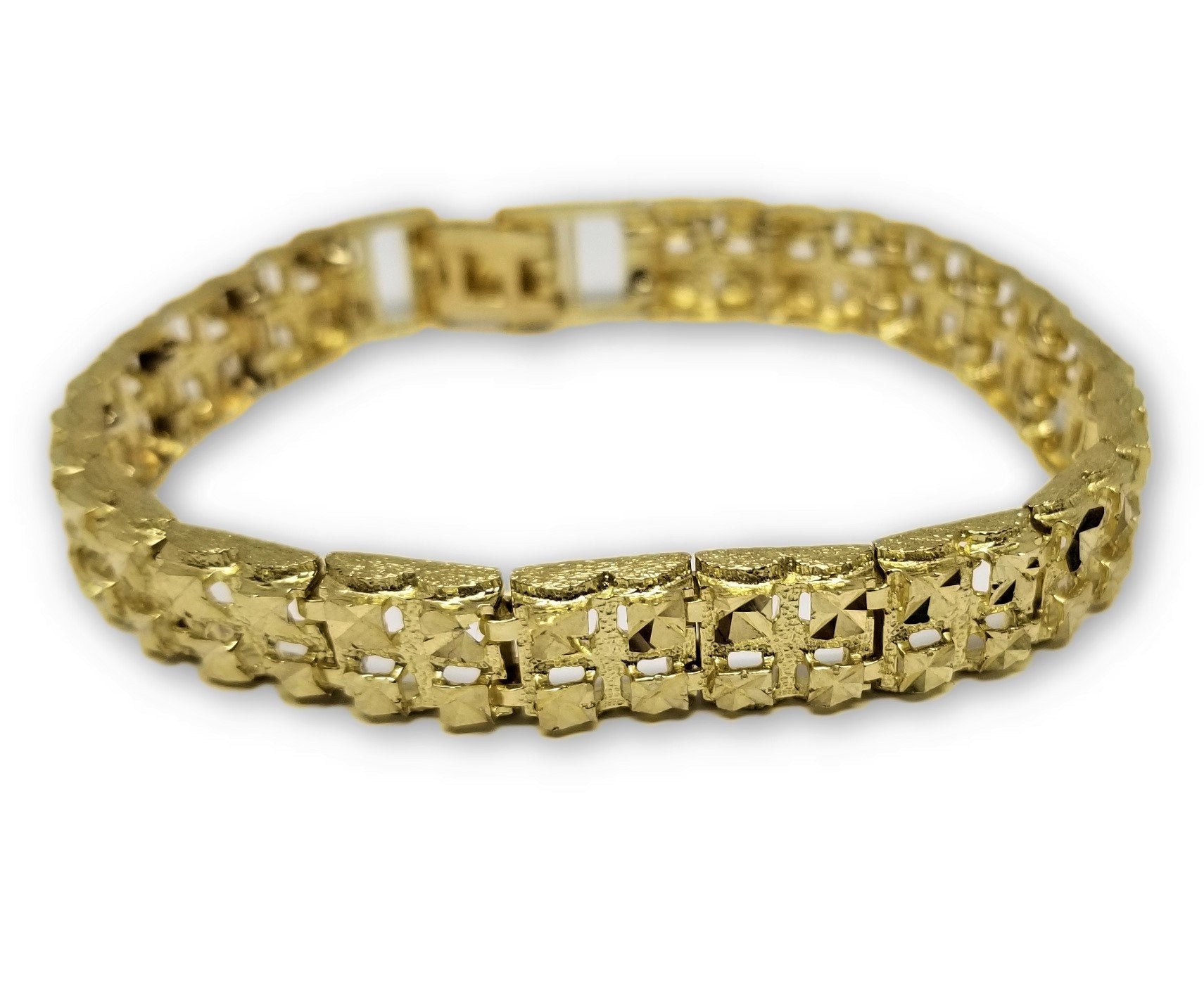 Bracelet spicky en or 10k coupe diamond cut 10mm - orquebec