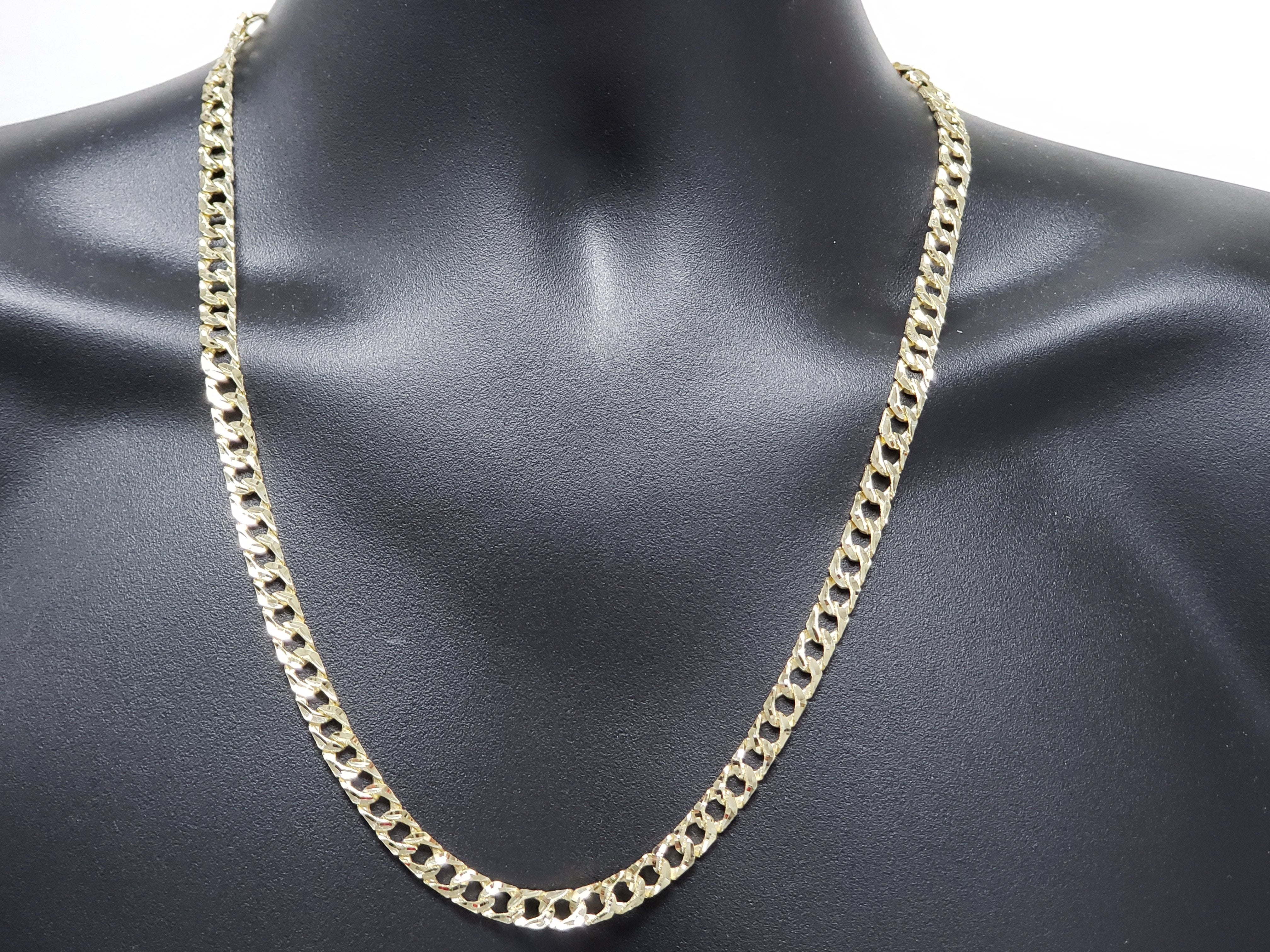 Chaine Gourmette Diamond Cut | 10K Gold Chain Diamond Cut Handmade-Gold Custom