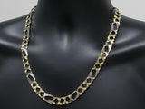 Chaine Gourmette 2 Couleur Or Jaune & Or Blanc 10K |Men's 10K Gold Chain 2 Tone Diamond Cut-Gold Custom