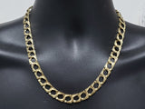 Cha?®ne gourmette coupe diamant 10K Nouveaut?© | Diamond Cut Chain in gold 10K new for men-Gold Custom