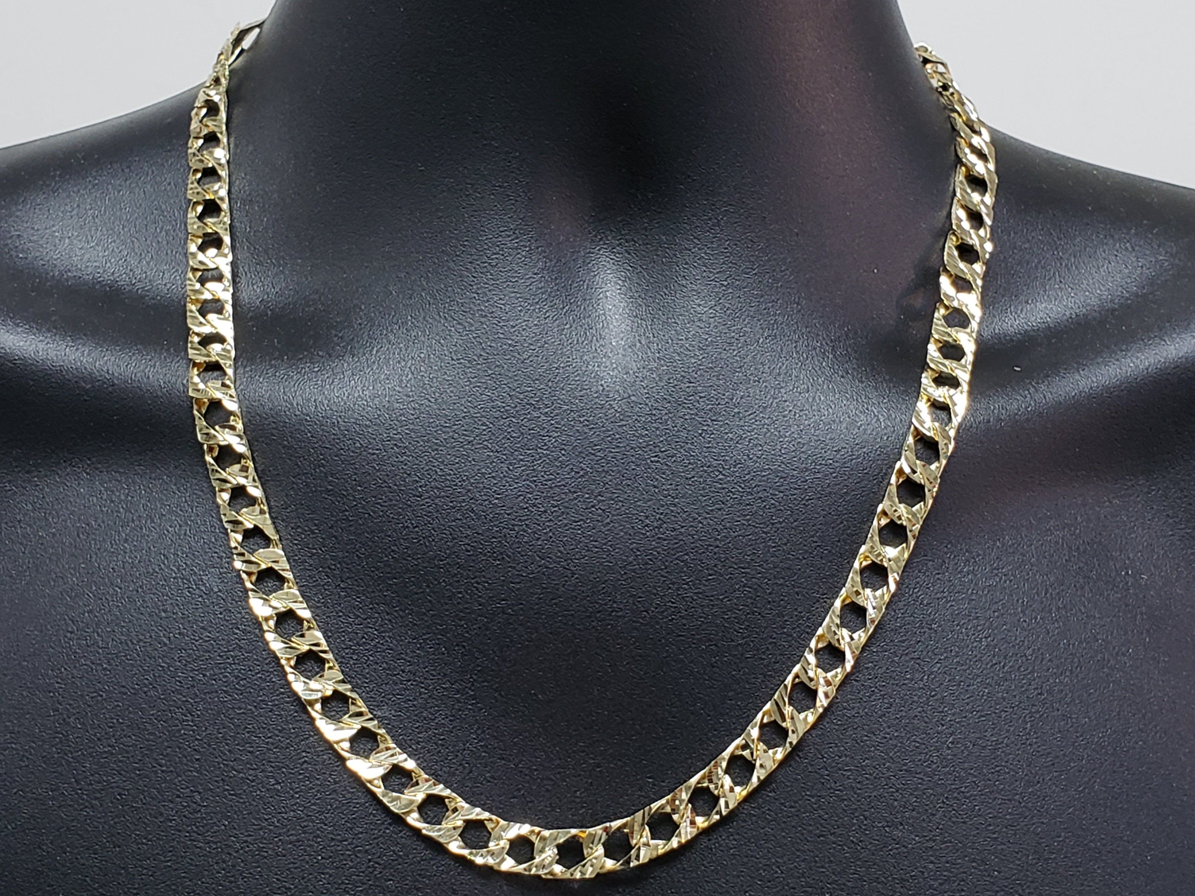 Chaine Gourmette Coupe Diamants 8MM | 10K Gold Chain Curb 8MM-Gold Custom