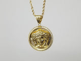 Chaine torsade en or 10 karat + Medaillon versace en or 10 karat - orquebec