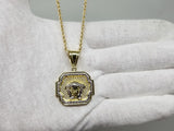 chaine torsade en or 10 karat + medaillon versace en or 10 karat - orquebec