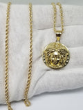 chaine torsade en or 10 karat + Medaillon versace en or jaune 10 karat - orquebec