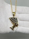 Chaine Torsade en or 10 karat + N?©fertiti en or 10 karat - orquebec