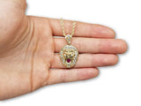 Chaine torsade en or 10k + Lion ruby rouge en or 10k - orquebec